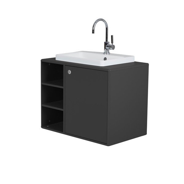 Temno siva omarica z umivalnikom brez pipe 80x62 cm Color Bath - Tom Tailor-image-1