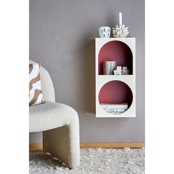 Rdeče-bela stenska polica 30x60 cm Graphia – Bloomingville-image-2