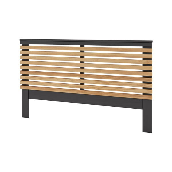 Črno/naravno vzglavje iz masivnega bora 163x100 cm Lavis – Marckeric-image-3