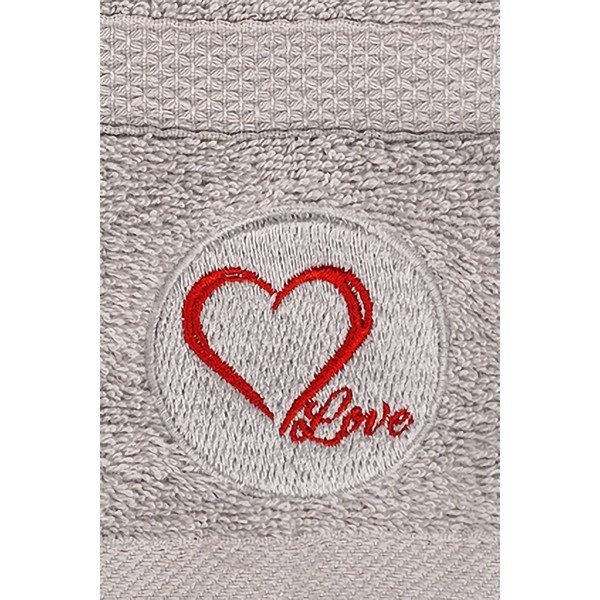 Sivi frotirni bombažni komplet brisač 2 ks Love – Foutastic-image-1