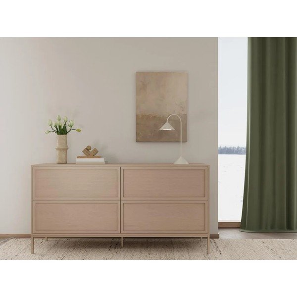 Siva melaminska komoda 157x80x40 cm Palmdale – Actona-image-1