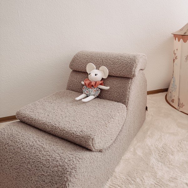 Bež otroški fotelj iz rebrastega žameta Wave – Meowbaby-image-1