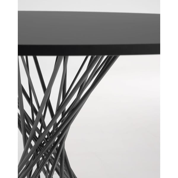 Črna okrogla jedilna miza s črno mizno ploščo ø 120 cm Niut – Kave Home-image-2