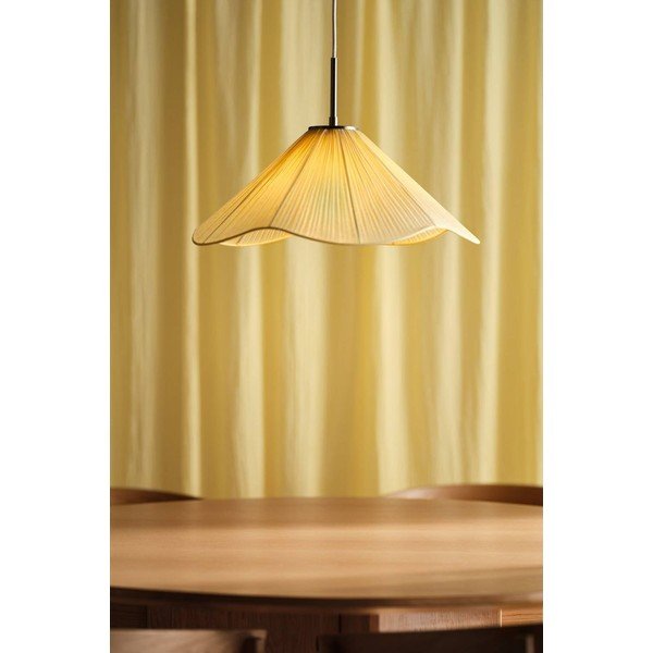 Rumena tekstilna viseča svetilka ø 50 cm Lunaria – Jotex-image-1