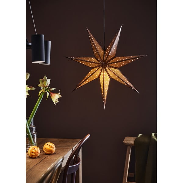 Rjava božična viseča svetlobna dekoracija Markslöjd Glitter, dolžina 75 cm