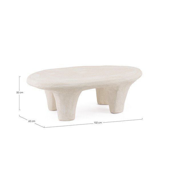 Kremno bela iz poliresina klubska mizica 62x102 cm Albin – Bizzotto-image-3