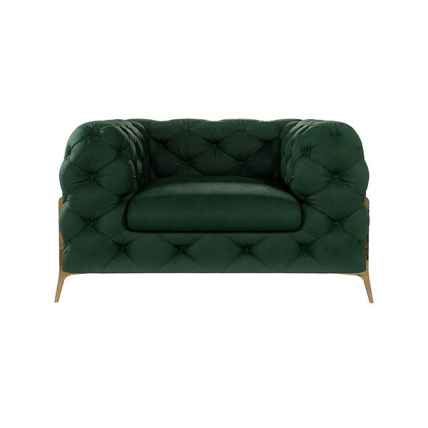 Temno zelen žameten fotelj Chelsea Bis – Ropez-image-2