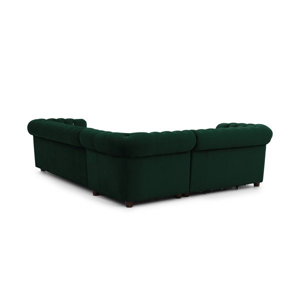 Zelena žametna raztegljiva kotna sedežna garnitura (levi kot/v obliki črke L) York Blik – Ropez-image-3