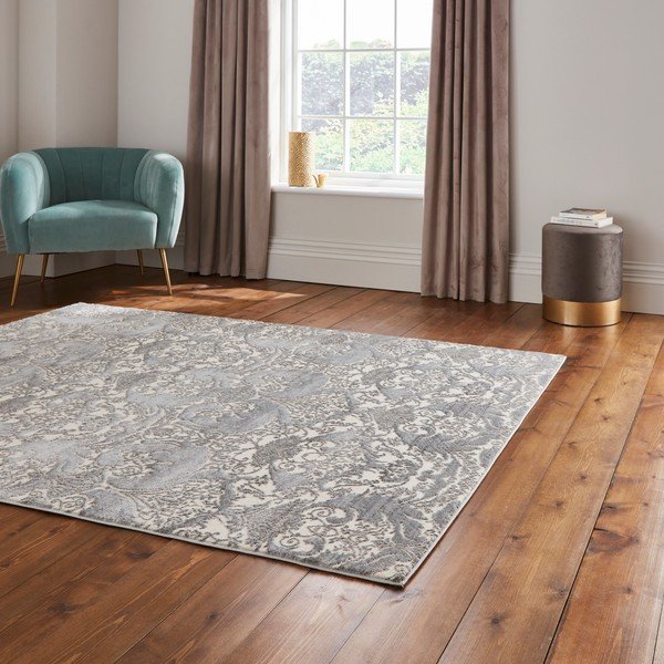 Sivo-kremno bela preproga 160x235 cm Imperial Grey – Think Rugs-image-2