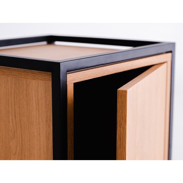 Črna omarica v hrastovem dekorju 45x102 cm Skap - CustomForm-image-3