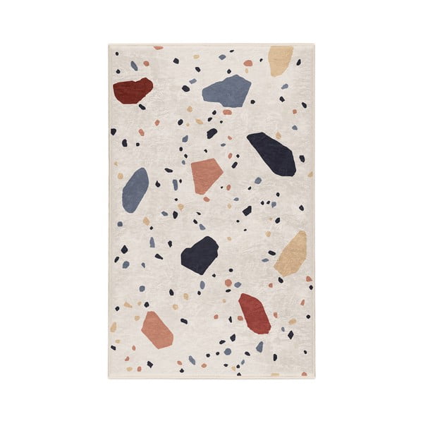 Kremno bela pralna preproga 80x150 cm Cracked Terrazzo – Mila Home