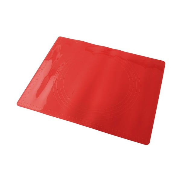 Rdeča silikonska podlaga za peko Dr. Oetker Flexxibel Love, 38x30 cm