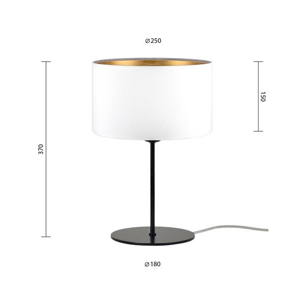 Bela namizna svetilka z detajli v zlati barvi Sotto Luce Tres S, ⌀ 25 cm-image-2
