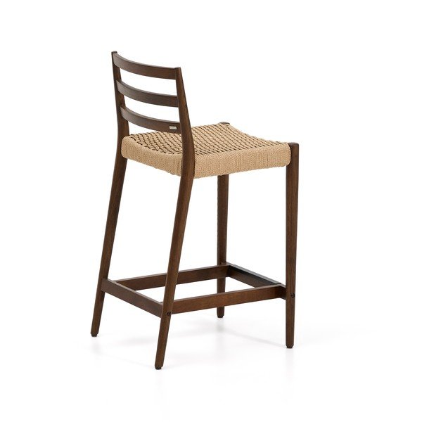 Barski stol iz masivnega hrasta v rjavi in naravni barvi (višina sedeža 65 cm) Analy – Kave Home-image-4