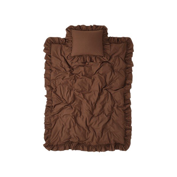 Rjava enojna posteljnina iz organskega bombaža 150x200 cm Juliette – Ellos Home