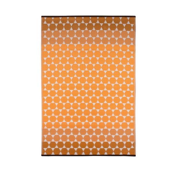 Oranžna zunanja preproga Green Decore Hexagon, 150 x 240 cm