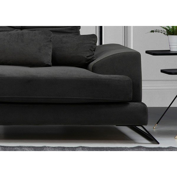Temno siva kotna sedežna garnitura (levi kot) Frido – Balcab Home-image-4