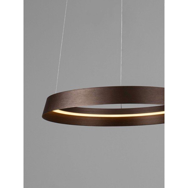 Rjava aluminijasta LED zatemnitvena viseča svetilka s senčilom iz akrilnega stekla ø 45 cm Ormi – Nova Luce-image-3