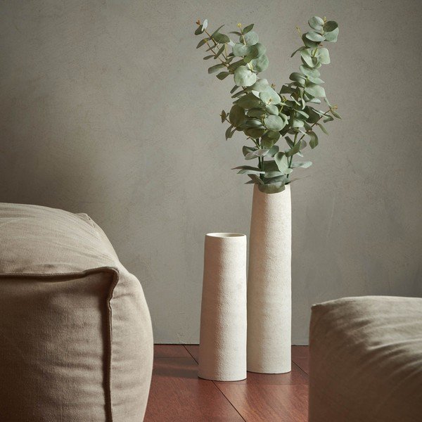 Bela keramična visoka vaza (višina 50 cm) Cone – S|P Collection-image-1