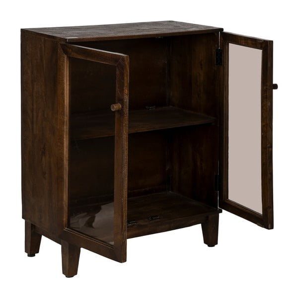 Rjava vitrina iz masivnega manga 80x100x40 cm Ravi – Ixia-image-2