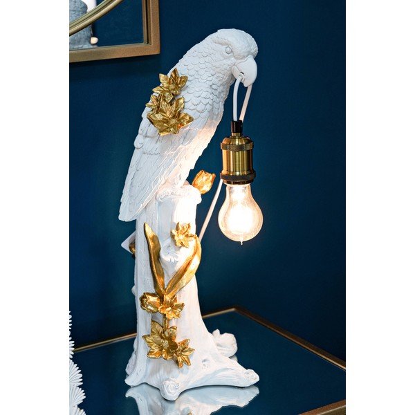 Bela/zlata namizna svetilka (višina 50,5 cm) Parrot – Mauro Ferretti-image-1