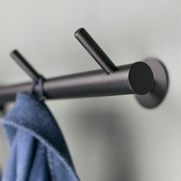 Črn kovinski stenski obešalnik 55 cm Odin – Spinder Design-image-2