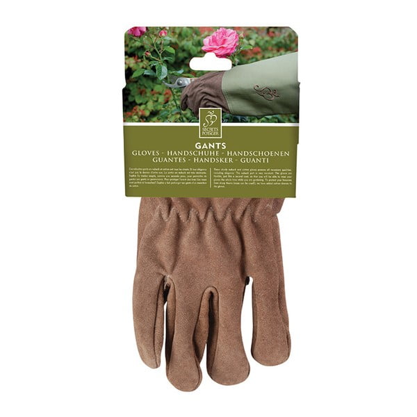 Vrtnarske usnjene rokavice z olivno obrobo Esschert Design Spelter