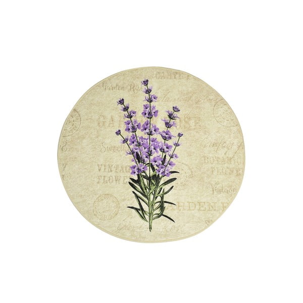 Kopalniška preproga z vijoličnimi cvetovi Foutastic Violet Circle, ø 100 cm