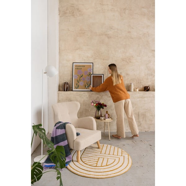 Belo-rumena preproga Nattiot Luisa, ø 110 cm-image-2