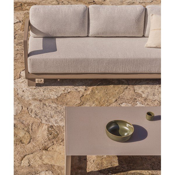 Bež/sivorjava aluminijasta vrtna garnitura za 3 osebe Nerano – Kave Home-image-4