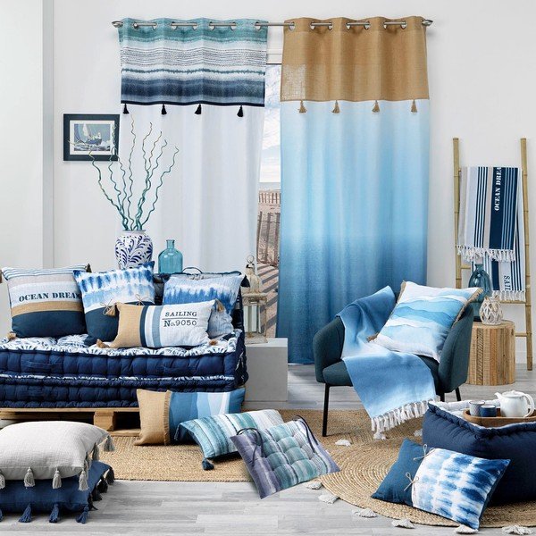 Modra vrtna sedežna blazina za palete 60x120 cm Mikonos – douceur d'intérieur-image-4