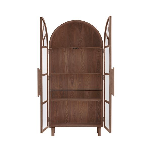 Vitrina v orehovem dekorju v temni naravni barvi 90x195x40 cm Sandor – Jotex-image-4