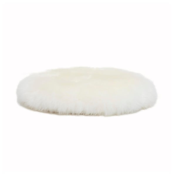 Blazinica za sedenje iz bele ovčje kože Native Natural Round, ⌀ 40 cm