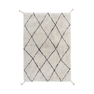Kremno bela pralna ročno tkana bombažna preproga 70x100 cm Mini Bereber – Lorena Canals