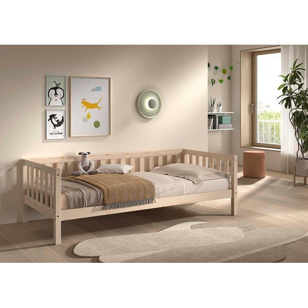 Otroška postelja iz masivnega bora z letvenim dnom 90x200 cm v naravni barvi Dallas – Vipack-image-3
