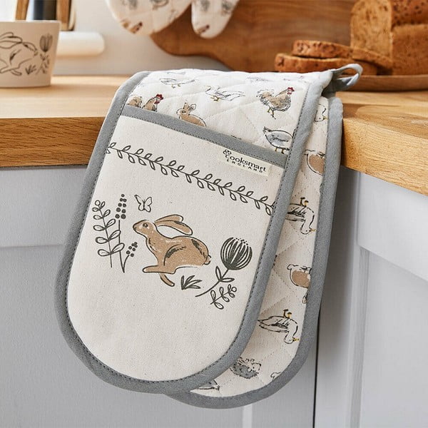 Dvojna bombažnakuhinjska rokavica Cooksmart ®Country Animals-image-1
