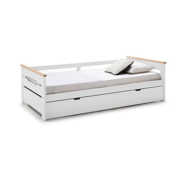 Bela otroška postelja iz borovega lesa z izvlečnim dodatnim ležiščem Marckeric Elisa, 90 x 190 cm-image-4