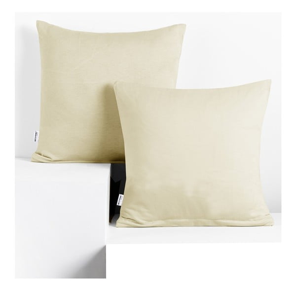 Komplet 2 bombažnih vzglavnikov DecoKing Amber Beige, 40 x 40 cm