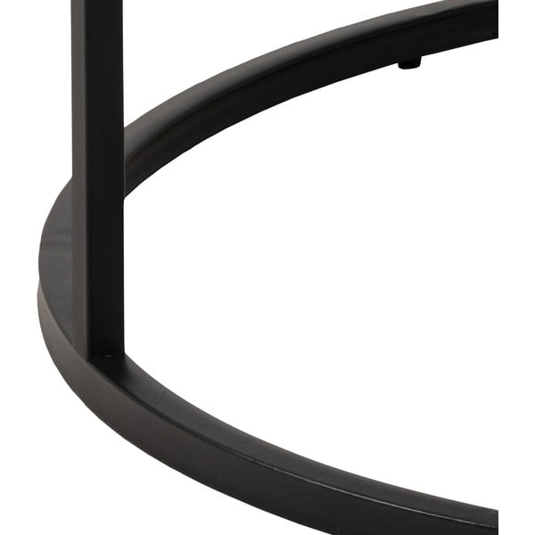 Bela okrogla mizica z mizno ploščo v marmornem dekorju ø 80 cm Spiro – Actona-image-3