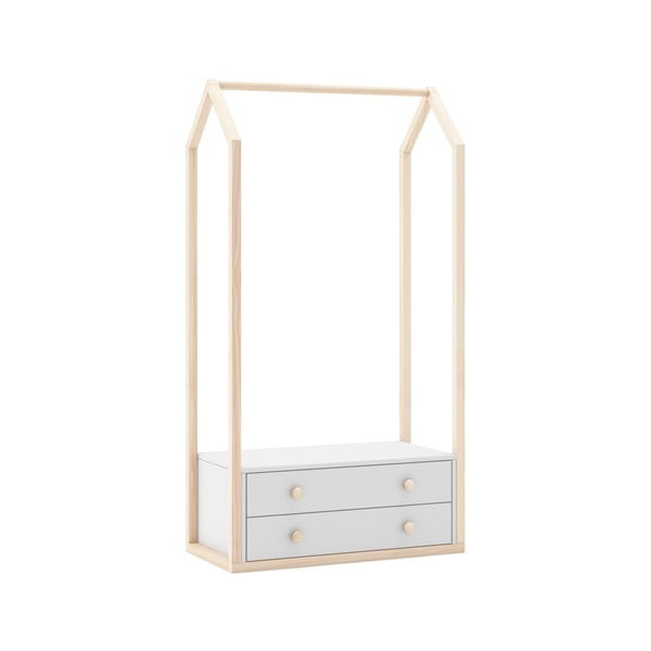 Bela odprta otroška garderobna omara 80x170 cm Esteban – Marckeric-image-2