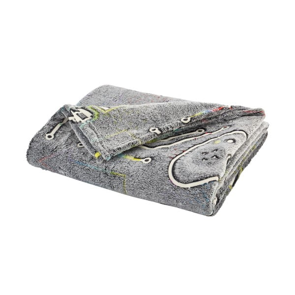 Siva otroška odeja s svetlečim učinkom iz mikropliša 130x170 cm Game Over – Catherine Lansfield-image-2