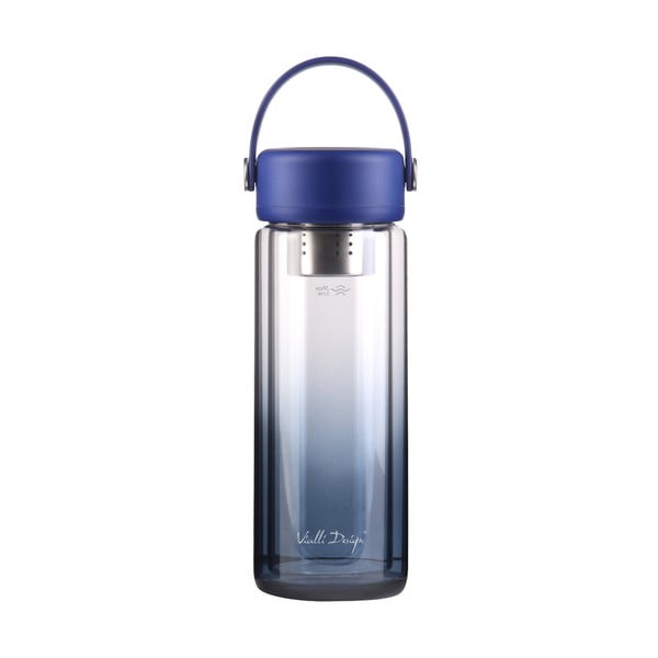 Modra steklena steklenica za vodo 350 ml Fuori – Vialli Design
