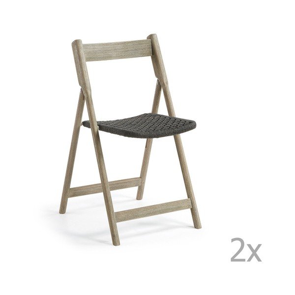 Komplet 2 zložljivih vrtnih stolov La Forma Picot