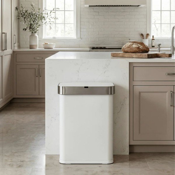 Mat bel brezstični jeklen koš za smeti 58 l Sensor – simplehuman-image-1