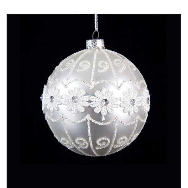 Komplet 6 steklenih božičnih okraskov v srebrni barvi DecoKing Melissa