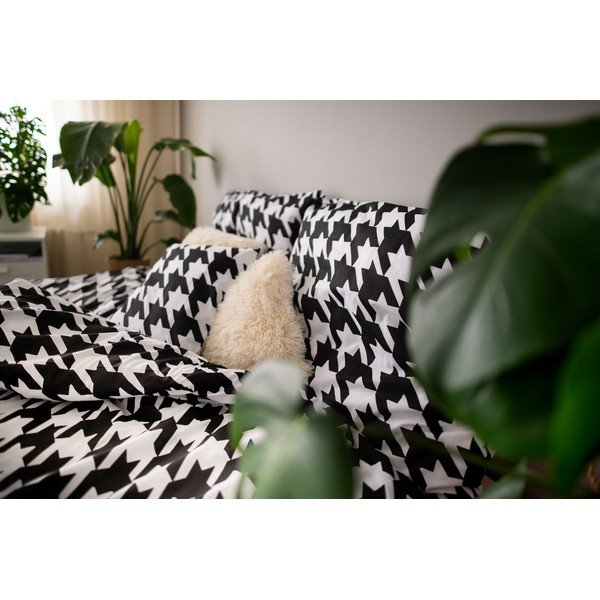 Črno-bela bombažna posteljnina Cotton House Dita, 140 x 200 cm-image-2