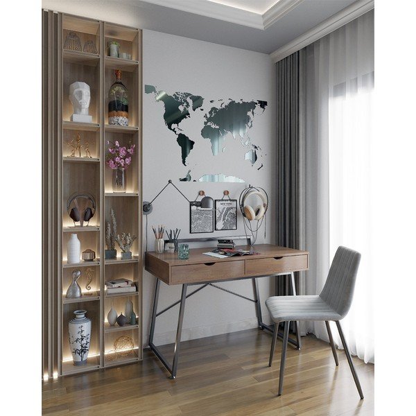 Pisalna miza z mizno ploščo v orehovem dekorju 57.5x120 cm Tolm – Homede-image-1