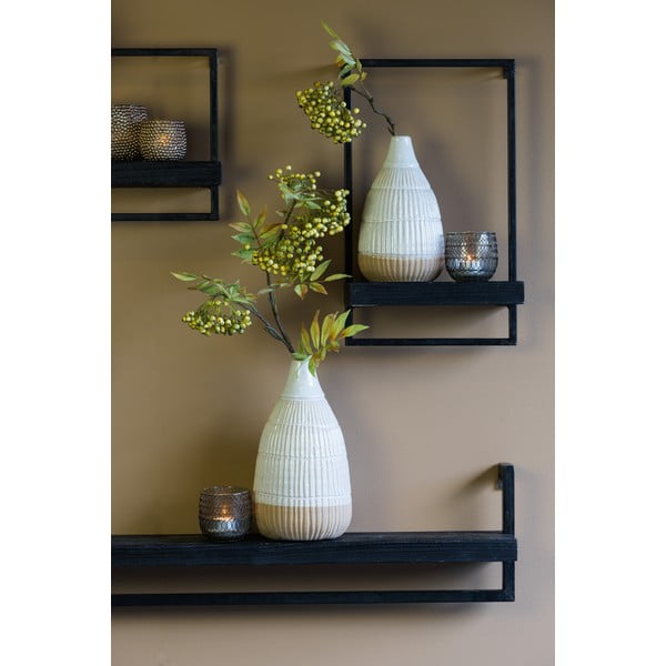 Mat črna polica iz lesa jelke Maddison - Light & Living-image-1