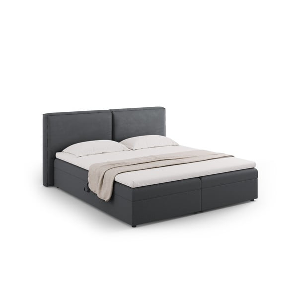 Temno siva boxspring postelja s prostorom za shranjevanje 180x200 cm Arendal – Cosmopolitan Design-image-1