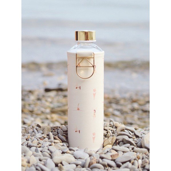 Steklenica iz borosilikatnega stekla bež barve s prevleko iz umetnega usnja Equa Mismatch Playa, 750 ml-image-1